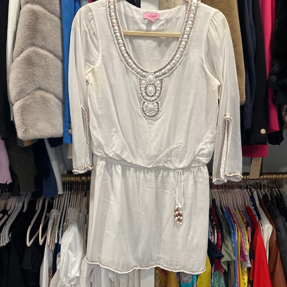 Lilly Pulitzer white beaded mini dress
